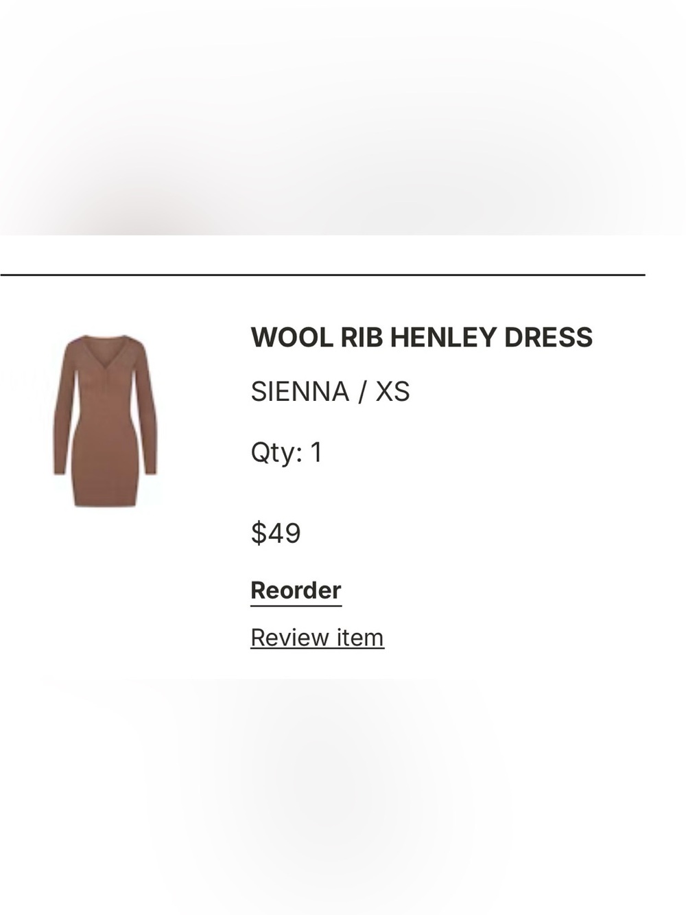 SKIMS Wool Rib Henley Dress - Sienna Brown